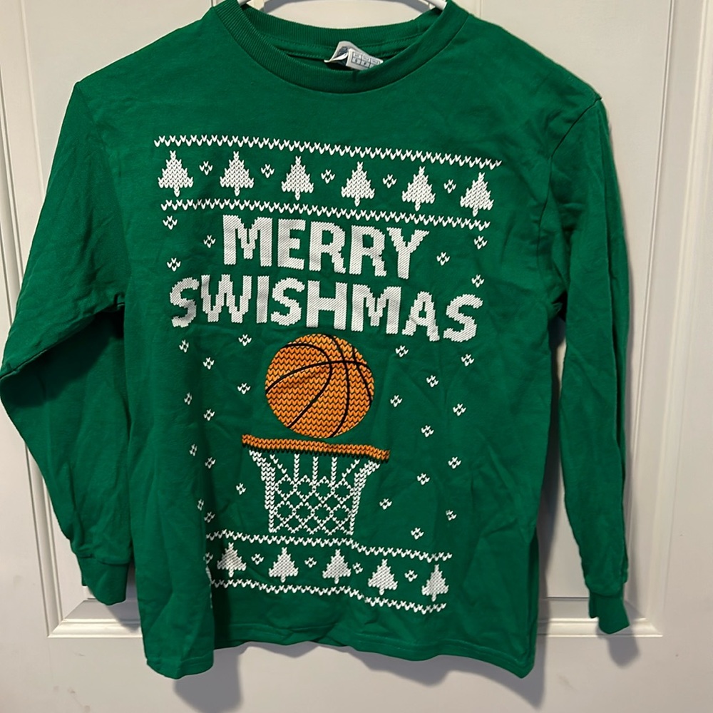 Merry Swishmas Long sleeve tshirt- Christmas Youth small
